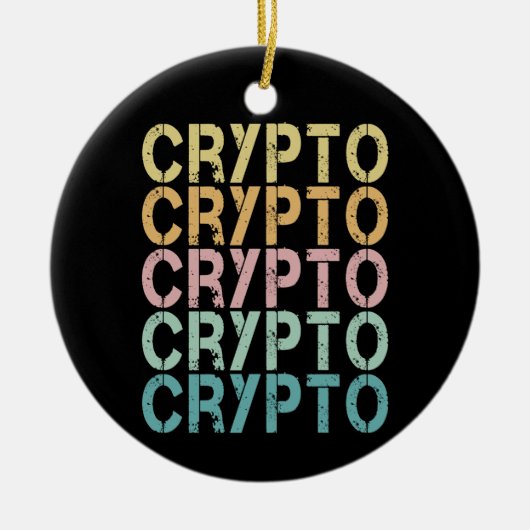 Crypto Retro belettering ontwerp voor cryptogeld Keramisch Ornament (Voorkant)