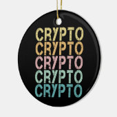Crypto Retro belettering ontwerp voor cryptogeld Keramisch Ornament (Links)