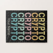 Crypto Retro belettering ontwerp voor cryptogeld Legpuzzel (Horizontaal)