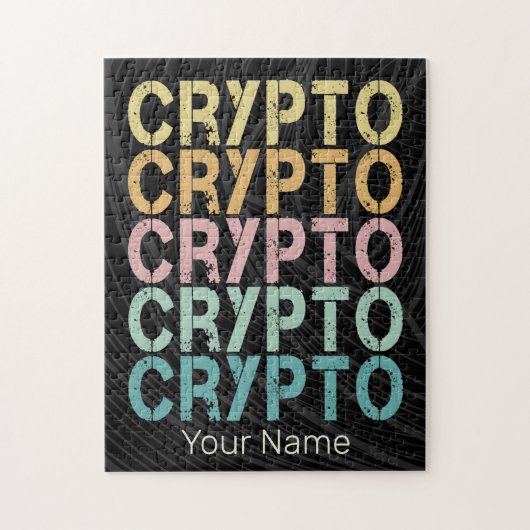 Crypto Retro belettering ontwerp voor cryptogeld Legpuzzel (Verticaal)