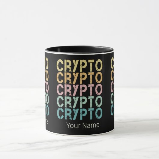 Crypto Retro belettering ontwerp voor cryptogeld Mok (Midden)