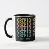 Crypto Retro belettering ontwerp voor cryptogeld Mok (Links)