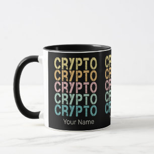 Crypto Retro belettering ontwerp voor cryptogeld Mok