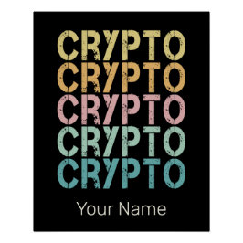 Crypto Retro belettering ontwerp voor cryptogeld Perfect Poster