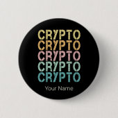 Crypto Retro belettering ontwerp voor cryptogeld Ronde Button 5,7 Cm (Voorkant)