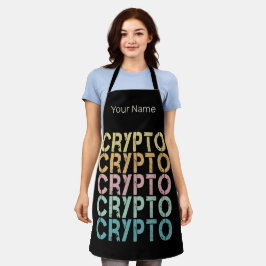 Crypto Retro belettering ontwerp voor cryptogeld Schort