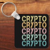 Crypto Retro belettering ontwerp voor cryptogeld Sleutelhanger (Voorkant)