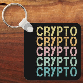 Crypto Retro belettering ontwerp voor cryptogeld Sleutelhanger