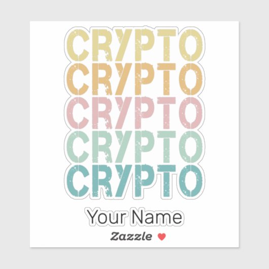 Crypto Retro belettering ontwerp voor cryptogeld Sticker (Vel)