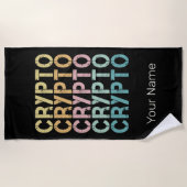 Crypto Retro belettering ontwerp voor cryptogeld Strandlaken (Voorkant)