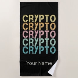 Crypto Retro belettering ontwerp voor cryptogeld Strandlaken