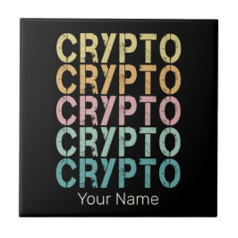 Crypto Retro belettering ontwerp voor cryptogeld Tegeltje