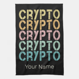 Crypto Retro belettering ontwerp voor cryptogeld Theedoek