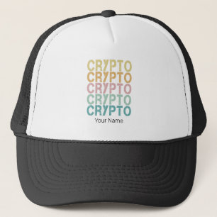 Crypto Retro belettering ontwerp voor cryptogeld Trucker Pet