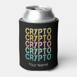 Crypto Retro Lettering Ontwerp voor Cryptovaluta Blikjeskoeler