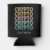 Crypto Retro Lettering Ontwerp voor Cryptovaluta Blikjeskoeler (Voorkant)