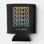 Crypto Retro Lettering Ontwerp voor Cryptovaluta Blikjeskoeler (Achterkant)