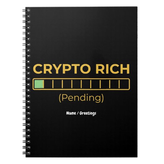 Crypto Rich Pending Loading Bar Funny Investor  Notitieboek (Voorkant)