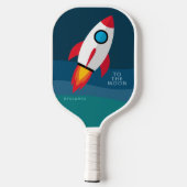 Crypto Rocket naar de maan met aangepaste naam Pickleball Paddle (Achterkant)