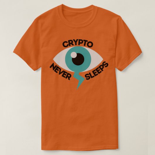 Crypto slaapt nooit 3 t-shirt (Design voorkant)