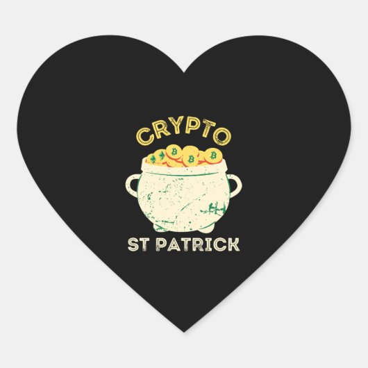 Crypto St Patrick St Patricks Day Hart Sticker (Voorkant)