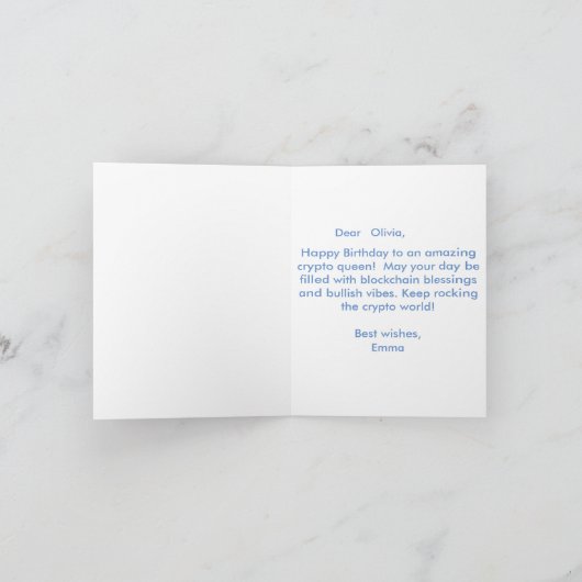 Crypto Stellar Meisjes Kaart (Binnen)