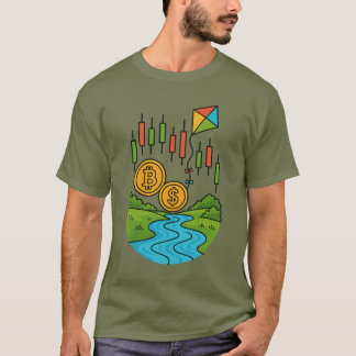 Crypto Stocks Trading Flowing river T-shirt