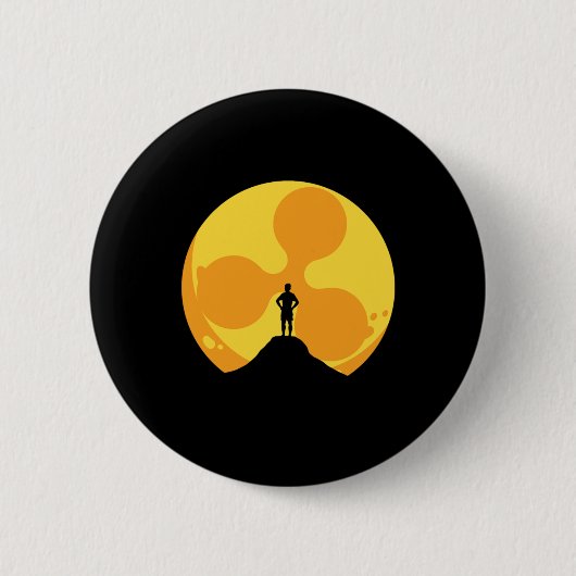 Crypto Sun Ripple XRP Cryptocurrency Money Gift Ronde Button 5,7 Cm (Voorkant)