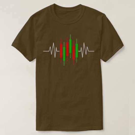 Crypto Token Heartbeat Candlestick Chart T-shirt (Design voorkant)