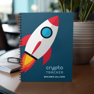 Crypto Tracker Journal met Rocket naar de maan Notitieboek