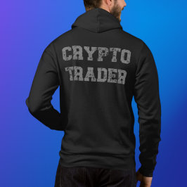 Crypto Trader Grunge Zwart-Grijs Zip Hoodie