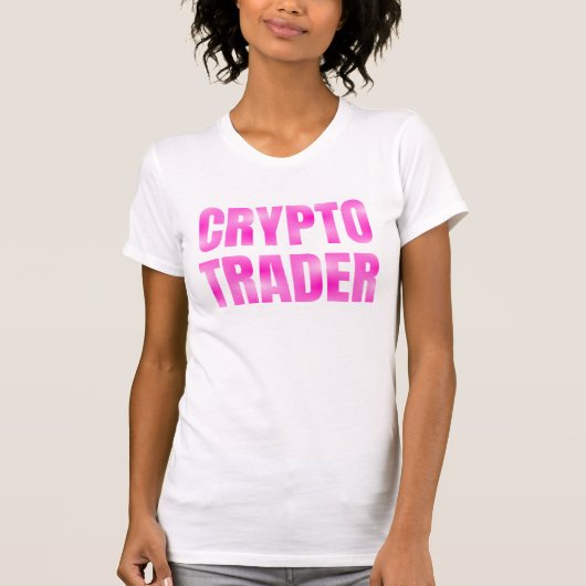 Crypto Trader Roze-Lichtroze Gradiënt T-shirt (Voorkant)