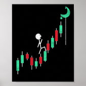 Crypto Trading Hodl Stock Chart To The Moon Poster (Voorkant)