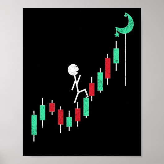 Crypto Trading Hodl Stock Chart To The Moon Poster (Voorkant)