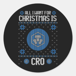 Crypto Valuta Talk - Crytpo.com Ugly Christmas S Ronde Sticker