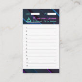 Crypto Wallet Password Recovery Seed Phrase 12 Visitekaartje (Voorkant)