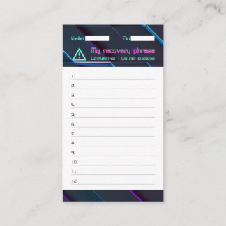 Crypto Wallet Password Recovery Seed Phrase 12 Visitekaartje