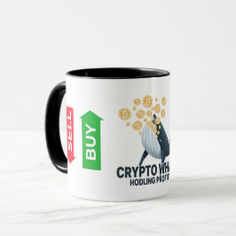 Crypto Walvis Bitcoin Koop Verkoop Trading Koffiem Mok