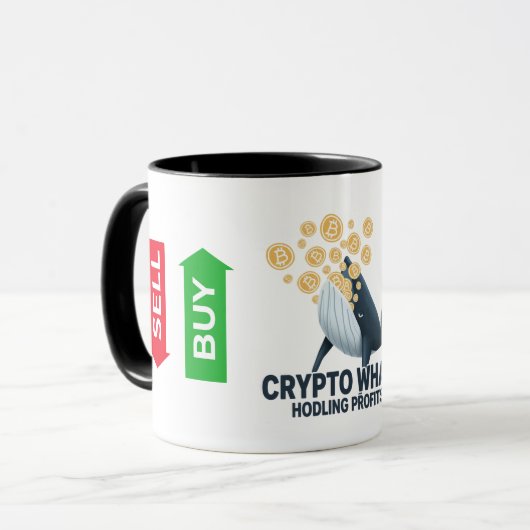 Crypto Whale Bitcoin Buy Sell Trading Coffee Mug Mok (Voorkant links)