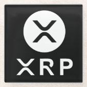 Crypto zwart en wit geven de voorkeur aan XRP Upsc Glazen Onderzetter (Voorkant)