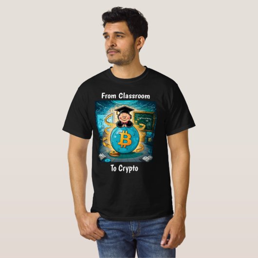 Cryptocurrency Afstuderen Gepersonaliseerd Zwart T-shirt (Voorkant volledig)