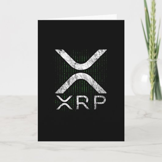 Cryptocurrency Binary Code XRP Hodlers Crypto Meme Kaart (Voorkant)