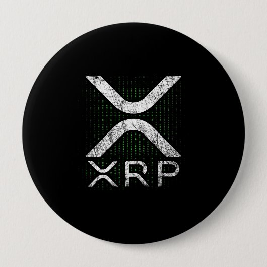 Cryptocurrency Binary Code XRP Hodlers Crypto Meme Ronde Button 4,0 Cm (Voorkant)