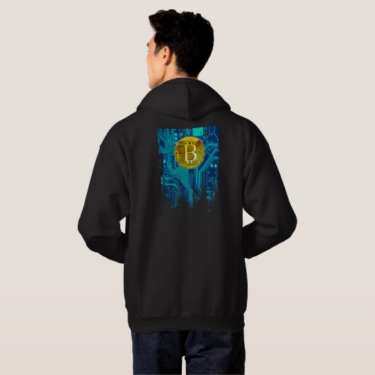 Cryptocurrency Bitcoin & Chip Hoodie (Achterkant volledig)