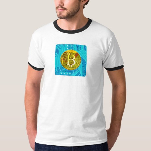 Cryptocurrency Bitcoin & Chip T-shirt (Voorkant)