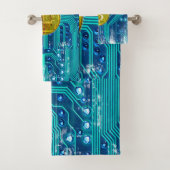 Cryptocurrency Bitcoin en printplaat Bad Handdoek (Insitu)