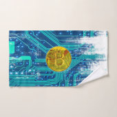 Cryptocurrency Bitcoin en printplaat Bad Handdoek (Handdoek)