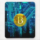 Cryptocurrency Bitcoin en printplaat Muismat (Voorkant)
