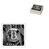 Cryptocurrency Bitcoin en printplaat Rubberstempel (Gestempeld)