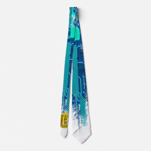 Cryptocurrency Bitcoin en printplaat Stropdas (Achterkant)